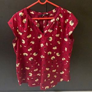 Red Floral Print Top